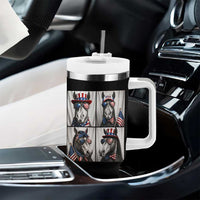 Patriotic Horse Selfie Squad Tumbler With Handle USA Flag Red White And Blue Graphic