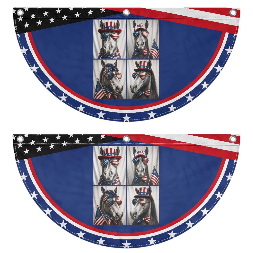 Funny Horse Selfie Squad Patriotic Fan Flag USA Flag Red White And Blue Graphic