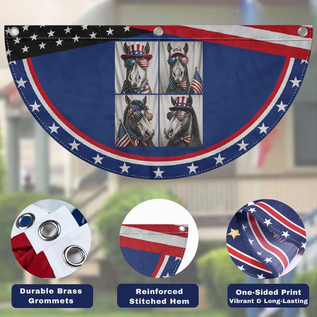 Funny Horse Selfie Squad Patriotic Fan Flag USA Flag Red White And Blue Graphic