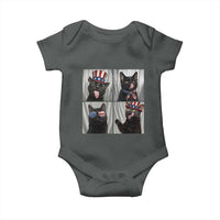 Funny Patriotic Black British Shorthair Cat Selfie Baby Onesie