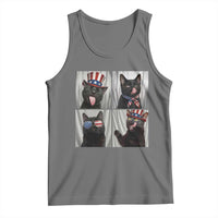 Funny Patriotic Black British Shorthair Cat Selfie Tank Top