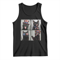 Funny Patriotic Black British Shorthair Cat Selfie Tank Top
