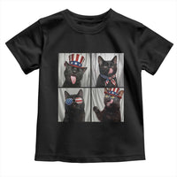 Funny Patriotic Black British Shorthair Cat Selfie Toddler T Shirt