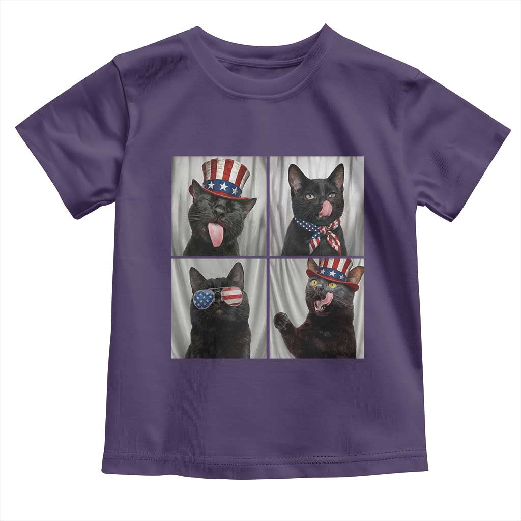 Funny Patriotic Black British Shorthair Cat Selfie Toddler T Shirt