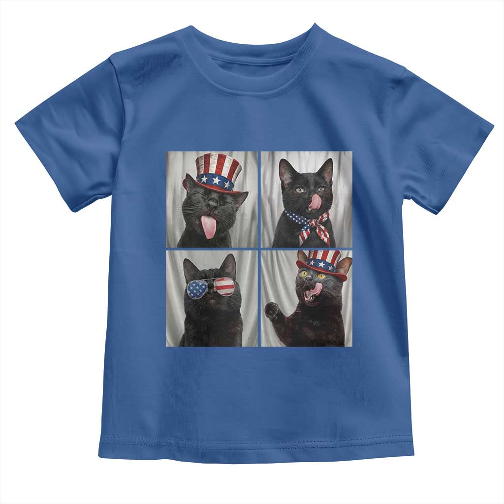 Funny Patriotic Black British Shorthair Cat Selfie Toddler T Shirt