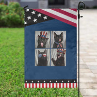 Funny Patriotic Black British Shorthair Cat Selfie Patriotic Garden Flag