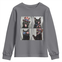 Funny Patriotic Black British Shorthair Cat Selfie Youth Sweatshirt
