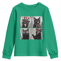 Funny Patriotic Black British Shorthair Cat Selfie Youth Sweatshirt