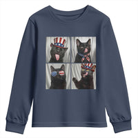 Funny Patriotic Black British Shorthair Cat Selfie Youth Sweatshirt