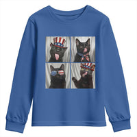 Funny Patriotic Black British Shorthair Cat Selfie Youth Sweatshirt