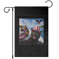 Patriotic Bigfoot And Cat Garden Flag Chill The Fourth Out