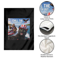 Patriotic Bigfoot And Cat Garden Flag Chill The Fourth Out
