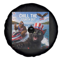 Patriotic Bigfoot And Cat Spare Tire Cover Chill The Fourth Out
