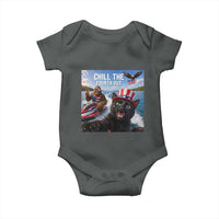 Patriotic Bigfoot And Cat Baby Onesie Chill The Fourth Out