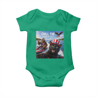 Patriotic Bigfoot And Cat Baby Onesie Chill The Fourth Out