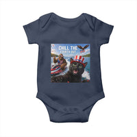 Patriotic Bigfoot And Cat Baby Onesie Chill The Fourth Out