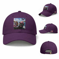 Patriotic Bigfoot And Cat Baseball Cap Chill The Fourth Out