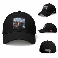 Patriotic Bigfoot And Cat Baseball Cap Chill The Fourth Out