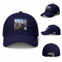 Patriotic Bigfoot And Cat Baseball Cap Chill The Fourth Out