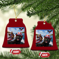 Patriotic Bigfoot And Cat Ceramic Ornament Chill The Fourth Out