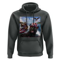 Patriotic Bigfoot And Cat Hoodie Chill The Fourth Out