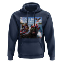 Patriotic Bigfoot And Cat Hoodie Chill The Fourth Out