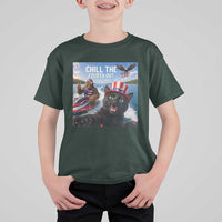 Patriotic Bigfoot And Cat T Shirt For Kid Chill The Fourth Out
