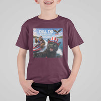 Patriotic Bigfoot And Cat T Shirt For Kid Chill The Fourth Out