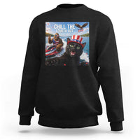 Patriotic Bigfoot And Cat Sweatshirt Chill The Fourth Out