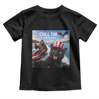 Patriotic Bigfoot And Cat Toddler T Shirt Chill The Fourth Out
