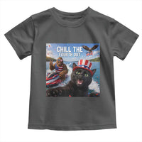 Patriotic Bigfoot And Cat Toddler T Shirt Chill The Fourth Out