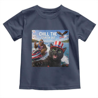 Patriotic Bigfoot And Cat Toddler T Shirt Chill The Fourth Out