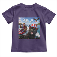 Patriotic Bigfoot And Cat Toddler T Shirt Chill The Fourth Out