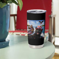Patriotic Bigfoot And Cat Tumbler Cup Chill The Fourth Out