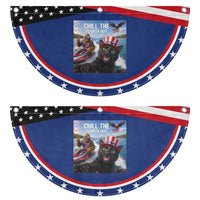 Funny Bigfoot And Cat Patriotic Fan Flag Chill The Fourth Out