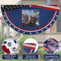 Funny Bigfoot And Cat Patriotic Fan Flag Chill The Fourth Out