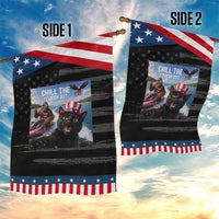 Patriotic Bigfoot And Cat Patriotic Garden Flag Chill The Fourth Out