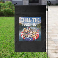 Funny Americana Cat Squad Garden Flag Chill The Fourth Out