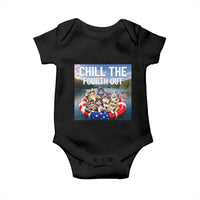 Funny Americana Cat Squad Baby Onesie Chill The Fourth Out