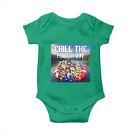 Funny Americana Cat Squad Baby Onesie Chill The Fourth Out