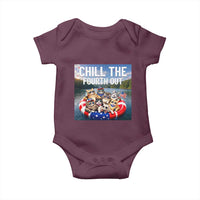 Funny Americana Cat Squad Baby Onesie Chill The Fourth Out