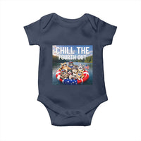 Funny Americana Cat Squad Baby Onesie Chill The Fourth Out