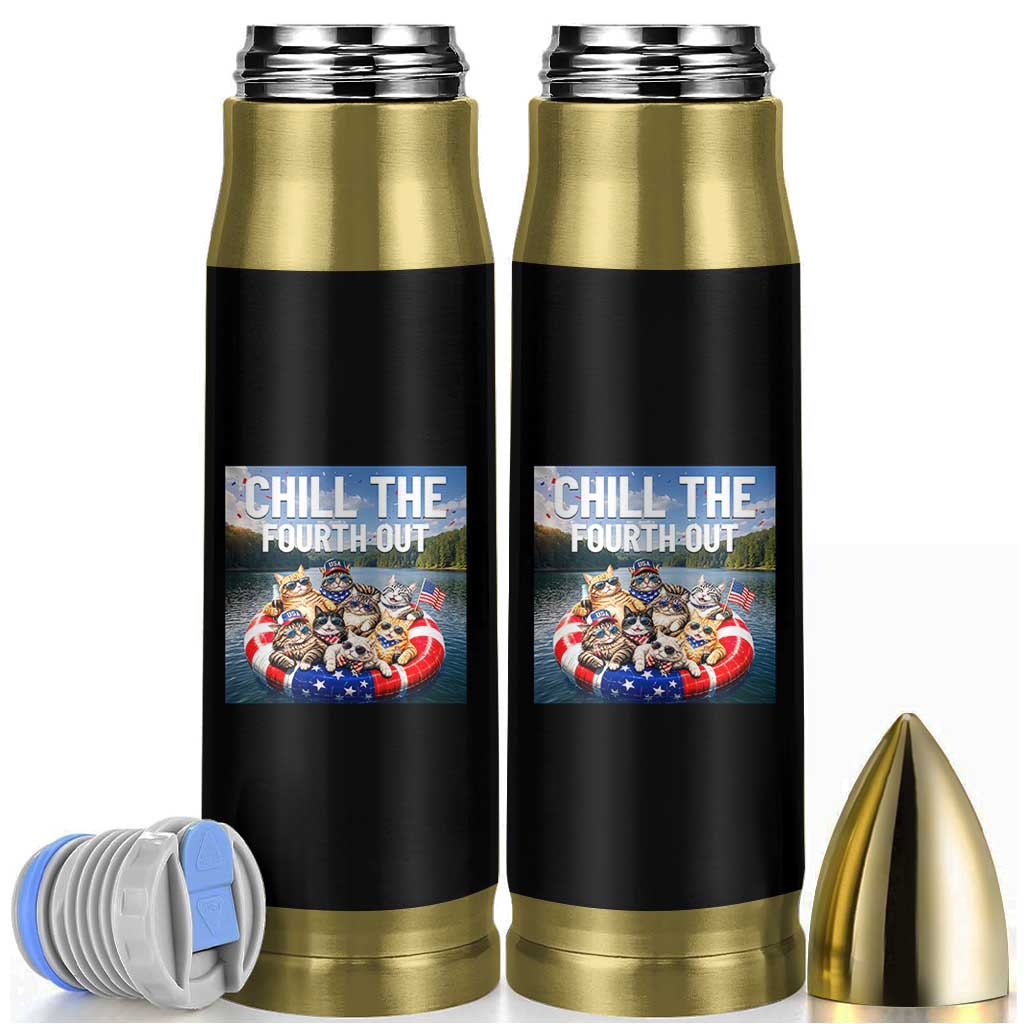 Funny Americana Cat Squad Bullet Tumbler Chill The Fourth Out