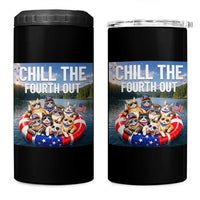 Funny Americana Cat Squad 4 in 1 Can Cooler Tumbler Chill The Fourth Out