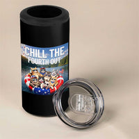 Funny Americana Cat Squad 4 in 1 Can Cooler Tumbler Chill The Fourth Out