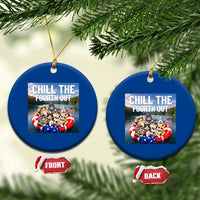 Funny Americana Cat Squad Ceramic Ornament Chill The Fourth Out