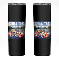 Funny Americana Cat Squad Skinny Tumbler Chill The Fourth Out