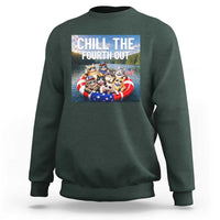 Funny Americana Cat Squad Sweatshirt Chill The Fourth Out