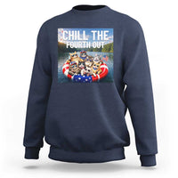 Funny Americana Cat Squad Sweatshirt Chill The Fourth Out