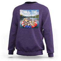 Funny Americana Cat Squad Sweatshirt Chill The Fourth Out